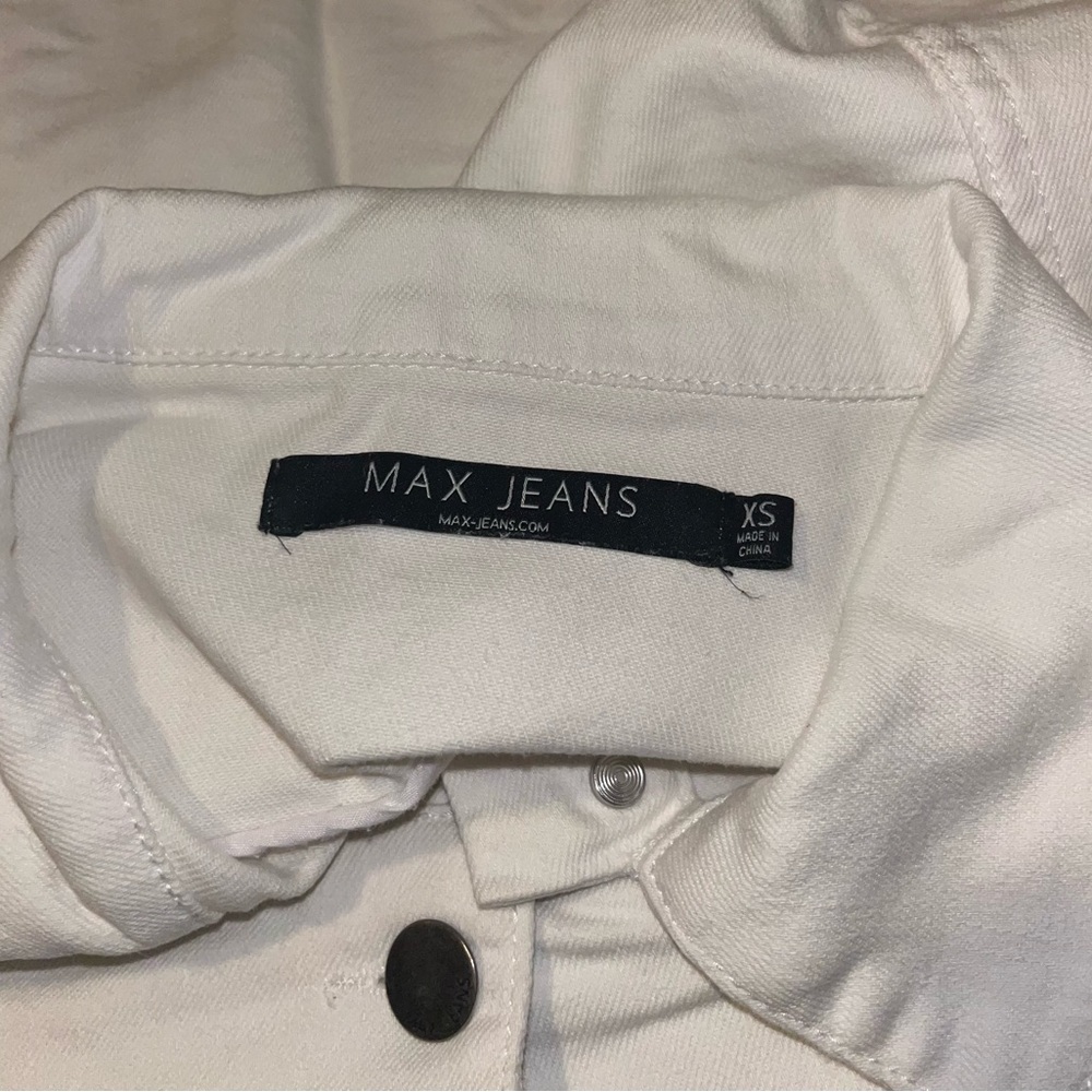 Jean Jacket White Denim Size Misses XS by Max Jeans - Picture 4 of 4